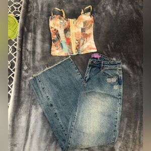 OUTFIT - Corset Top & Jeans